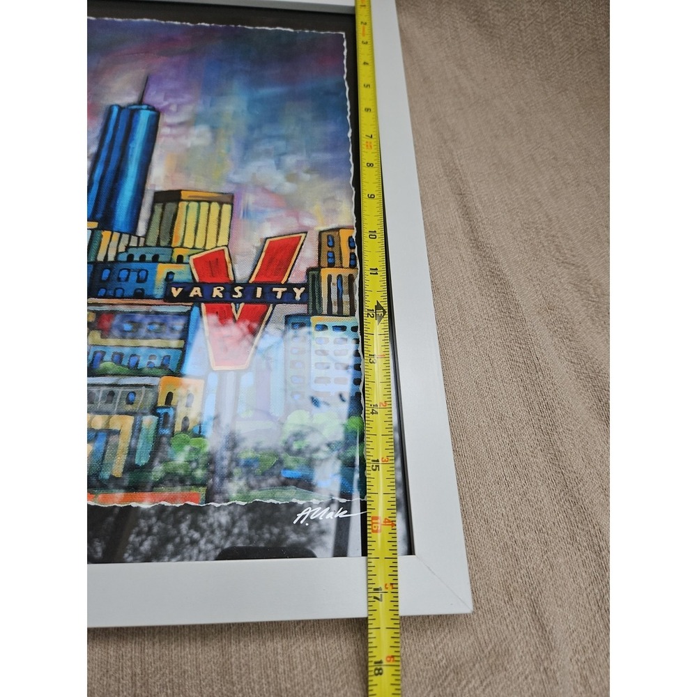 Atlanta Skyline Print The Varsity Drive-In 21x17 Outsider Art City Landscape - Picture 10 of 10